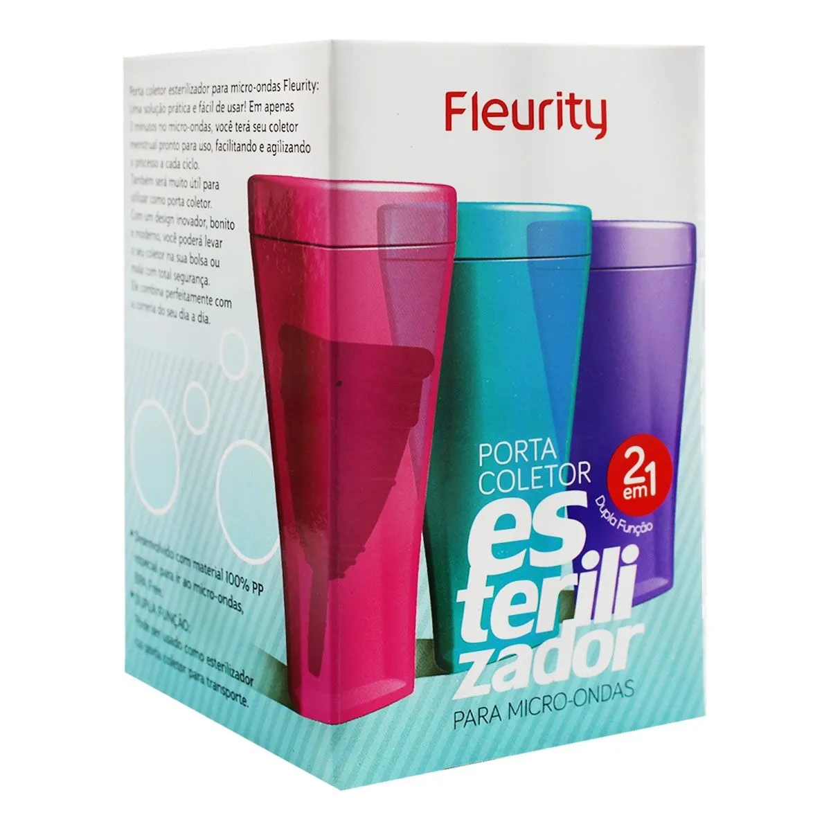 Porta Coletor Menstrual Esterilizador Para Microondas Fleurity