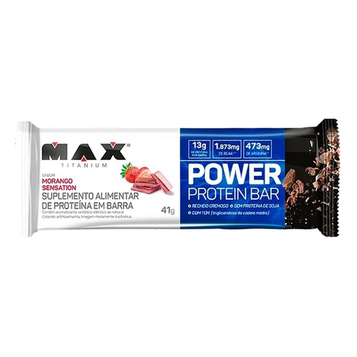 Power Protein Bar Morango Sensation 41G Max Titanium