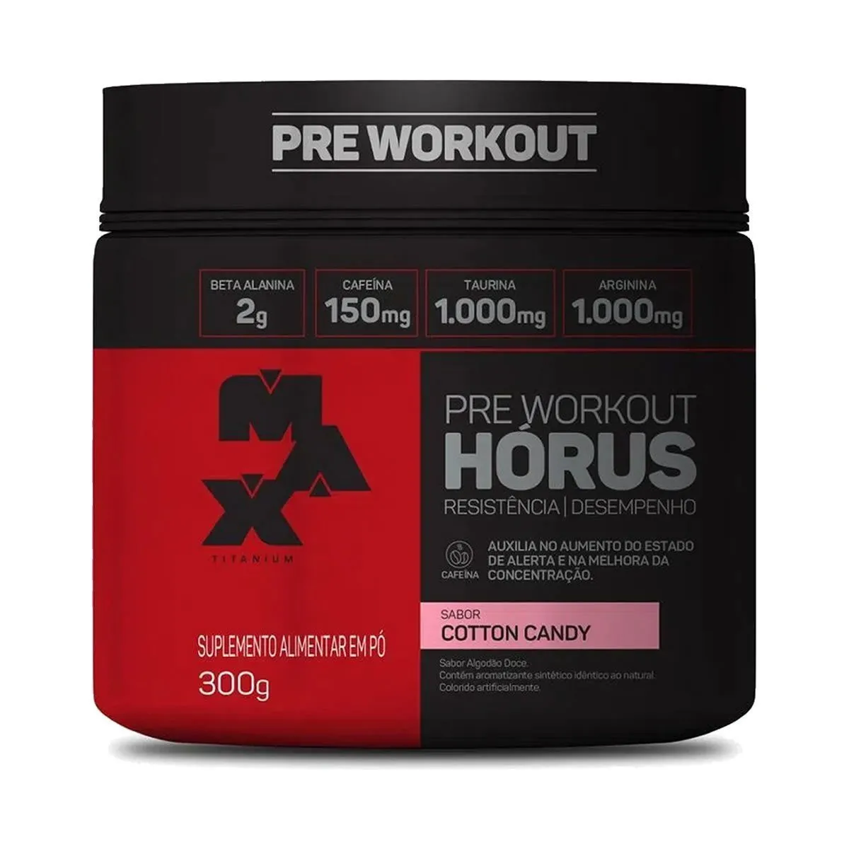 Pré Treino Hórus Sabor Algodão Doce 300g Max Titanium