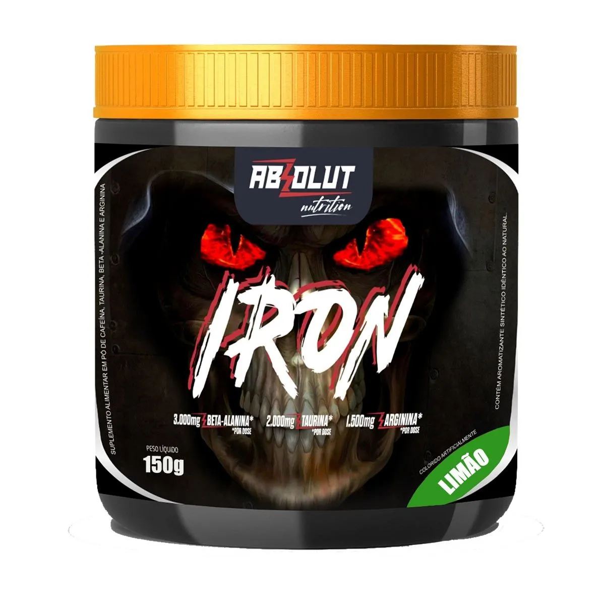 Pré Treino Iron Sabor Limão 150G Absolut Nutrition