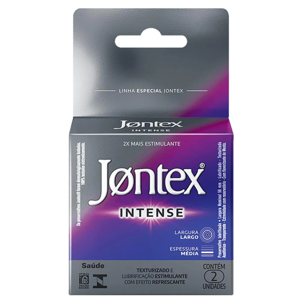Preservativo Jontex Intense Lubrificado 2 Unidades