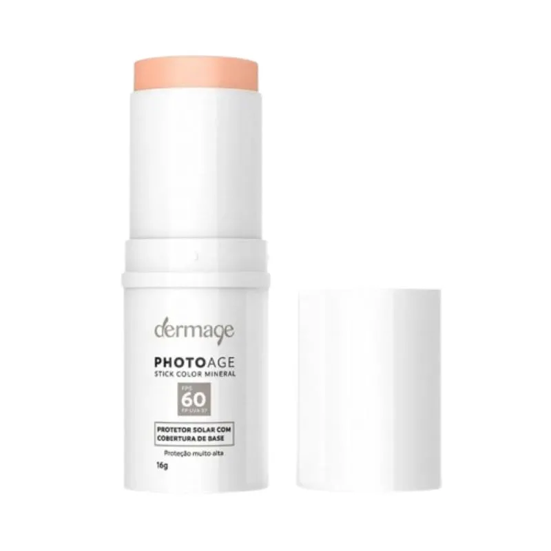 Protetor Solar Facial Dermage Photoage Stick Color Mineral FPS 60 Claro 16g