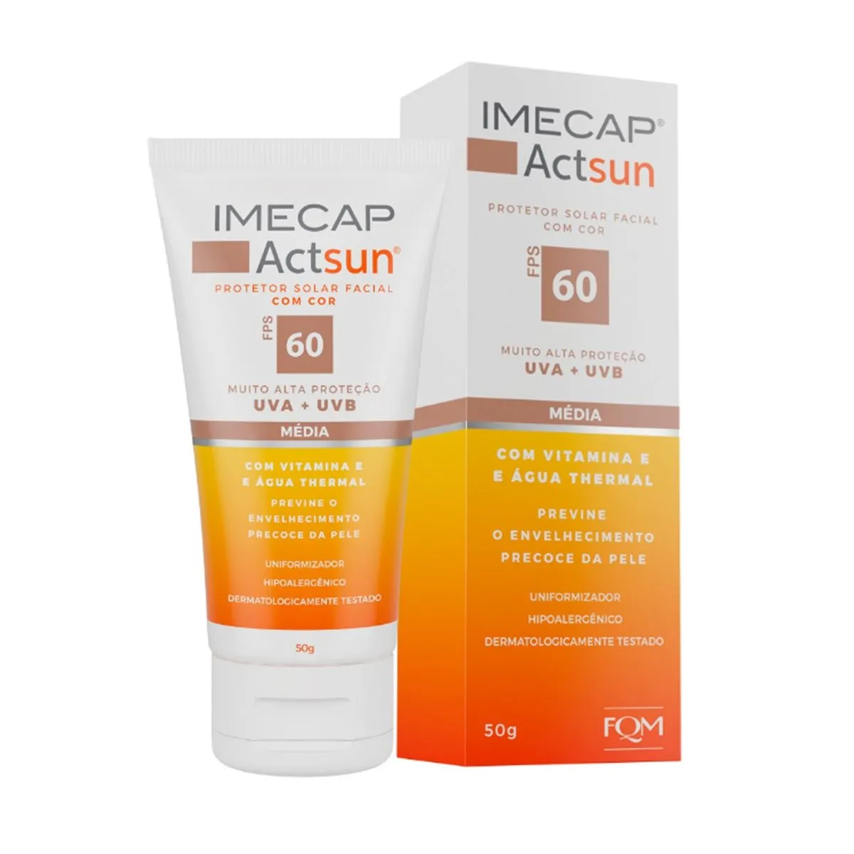 Protetor Solar Imecap Actsun FPS60 Cor Média 50g FQM