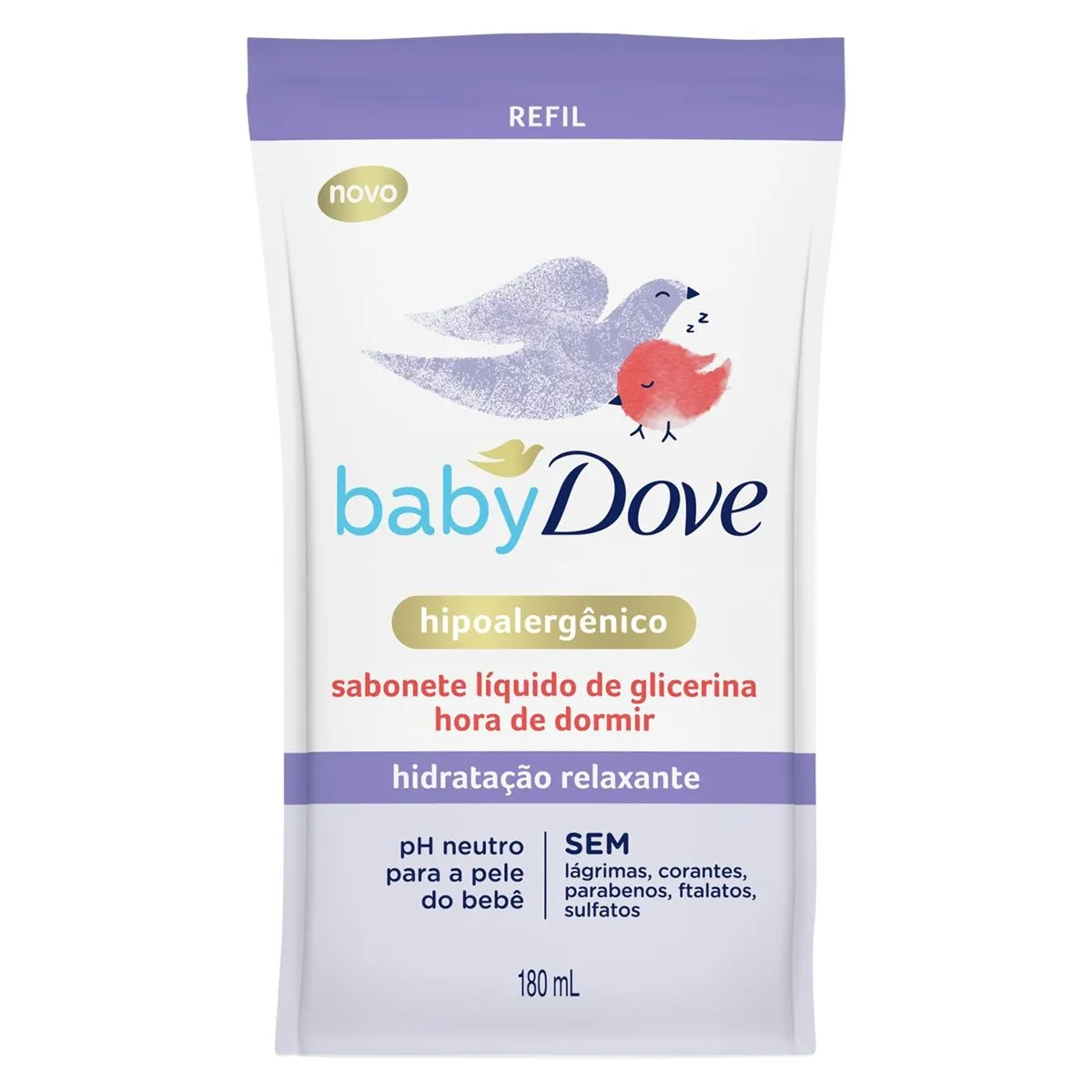 Refil Sabonete Líquido de Glicerina Hipoalergênico 180ml Baby Dove