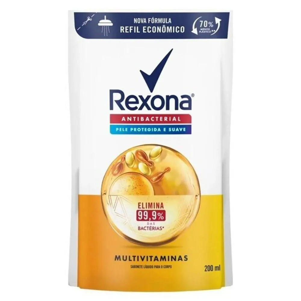 Refil Sabonete Líquido Rexona Multivitaminas 200ml