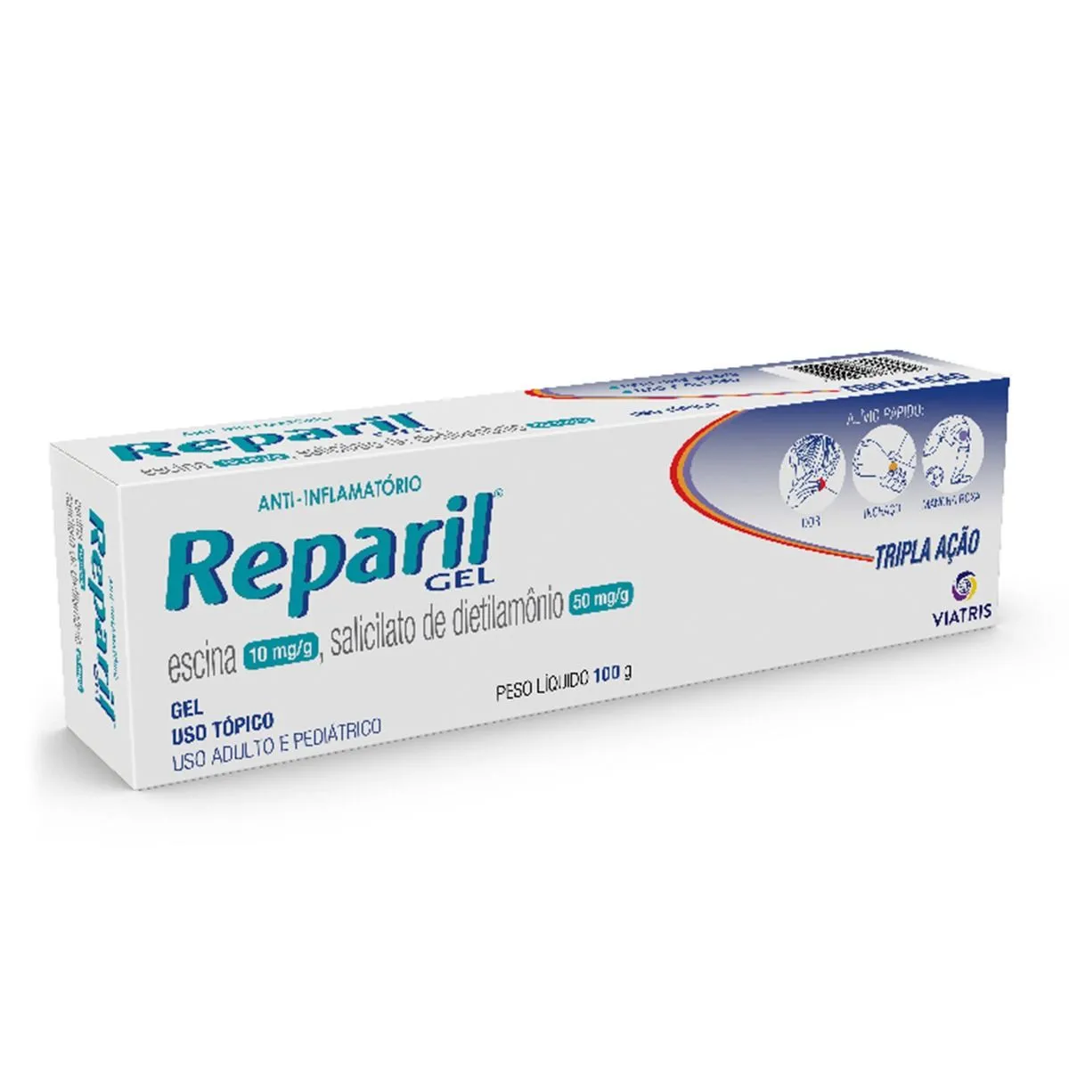 Reparil Gel Anti-Inflamatório Tripla Ação Com 100g Mylan