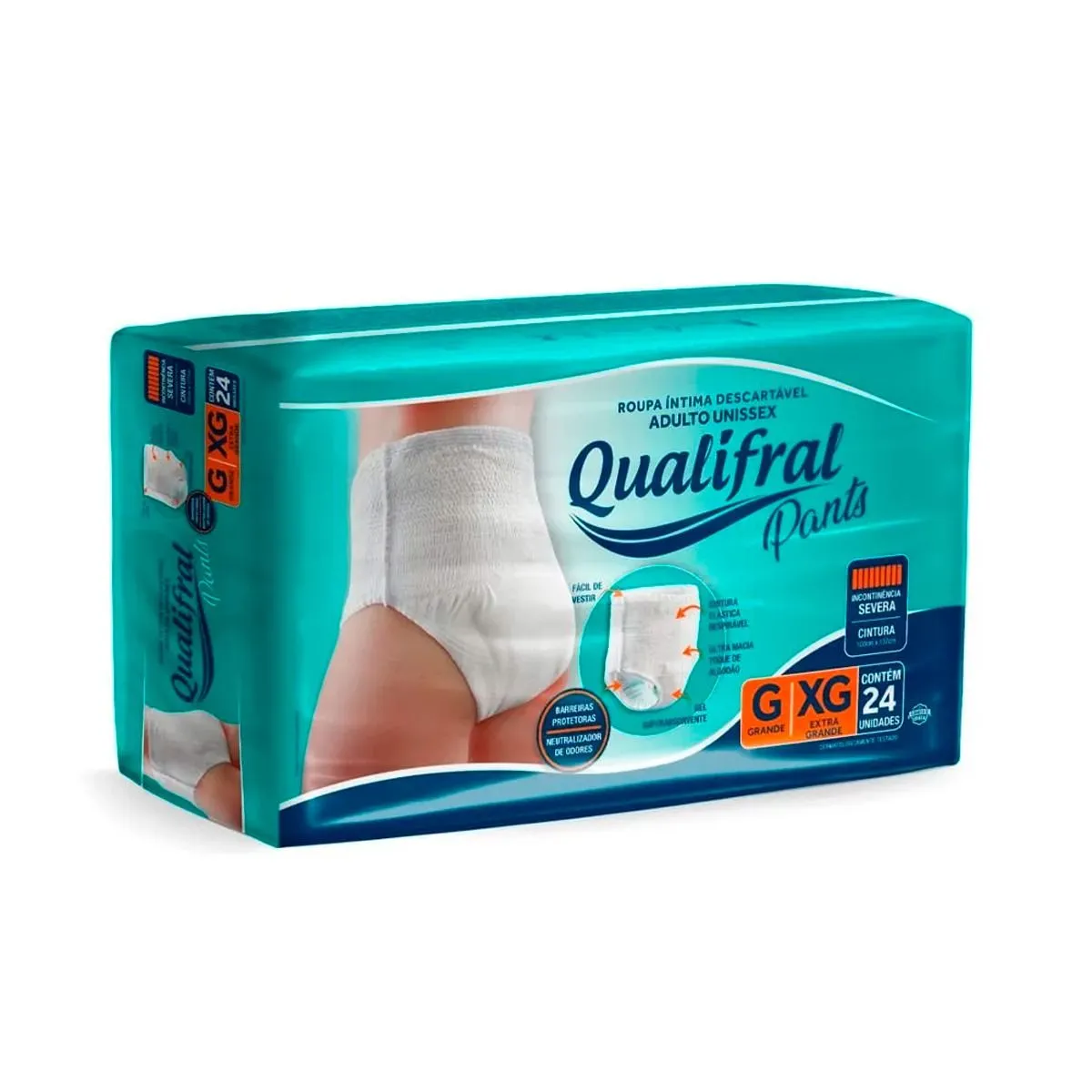 Roupa Íntima Descartável Grande / Extra Grande 24 Unidades Qualifral Pants