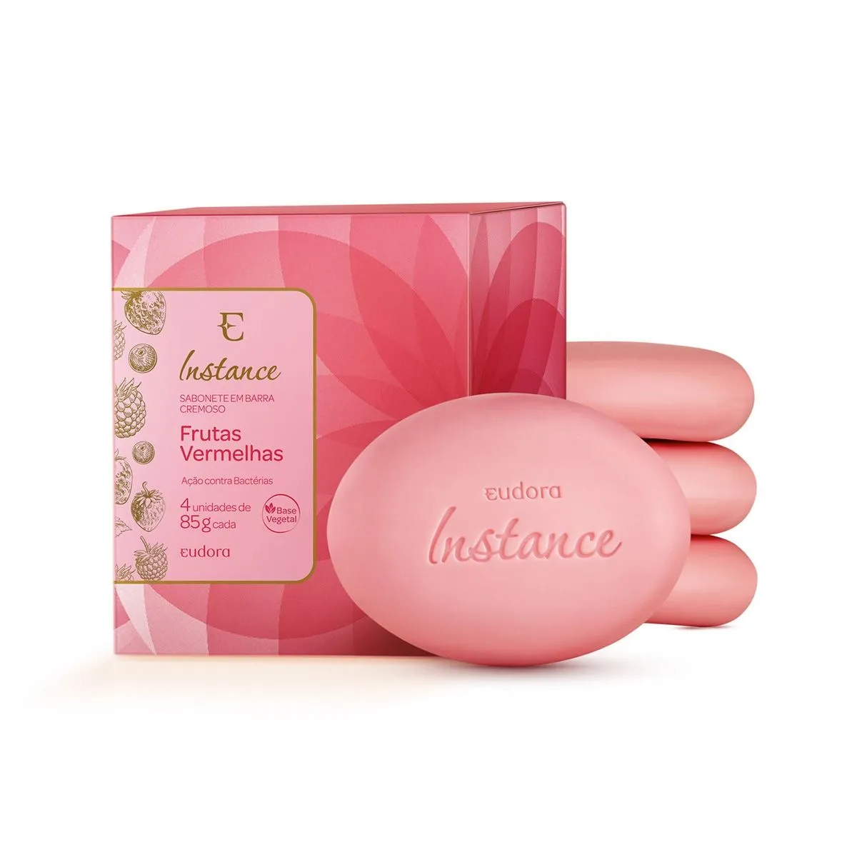 Sabonete Em Barra Instance Frutas Vermelhas Com 4 Unidades de 85G Cada Eudora