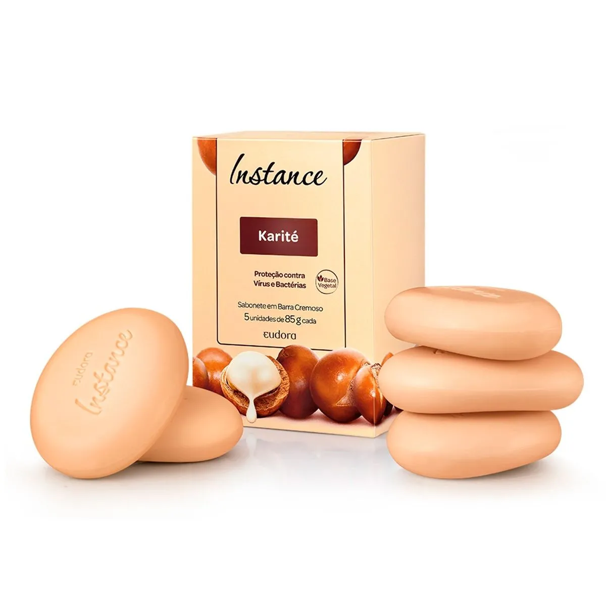 Sabonete em Barra Vegetal Instance Karité Com 5 Unidades de 85g cada Eudora