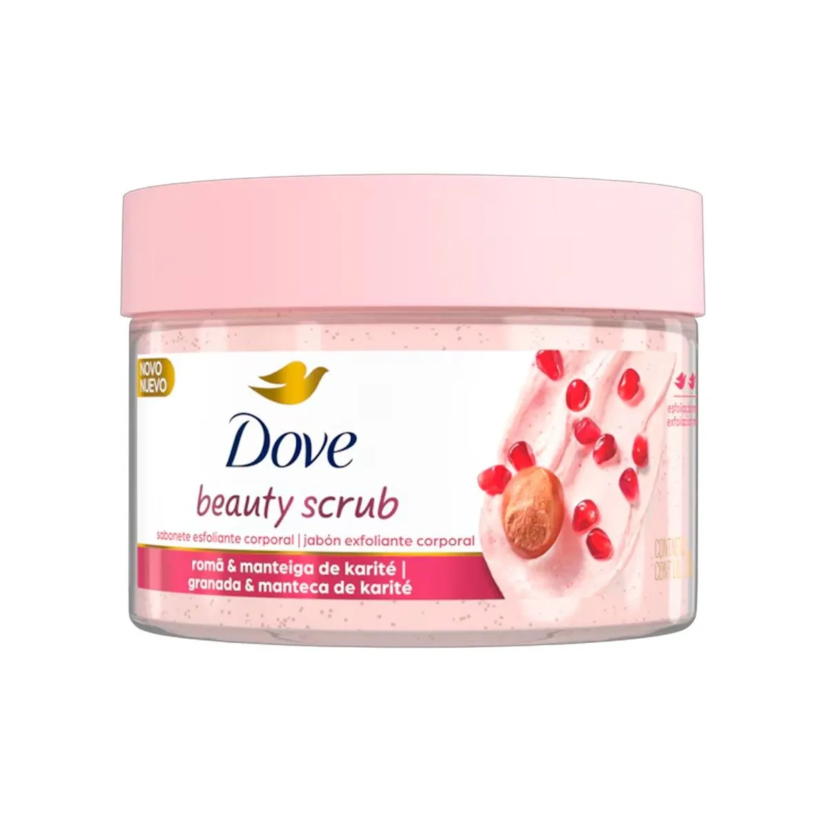 Sabonete Esfoliante Corporal Dove Beauty Scrub Romã E Manteiga De Karité 280g