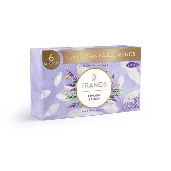 Sabonete Francis 90g 6 Unidades Clássico Lilás