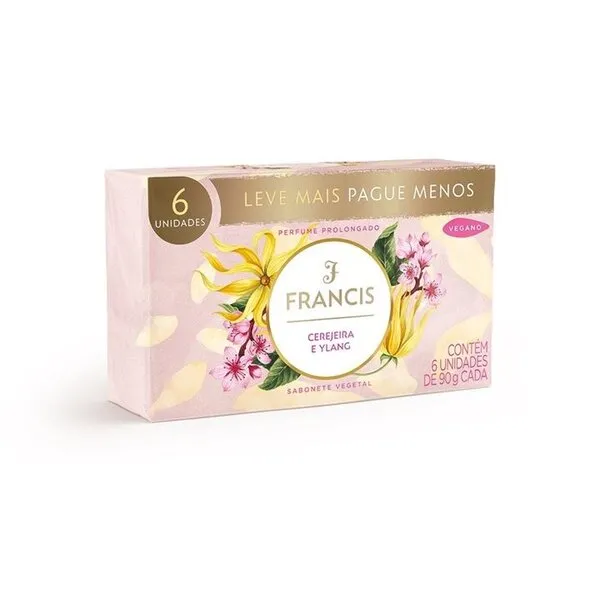 Sabonete Francis 90g 6 Unidades Clássico Rosa