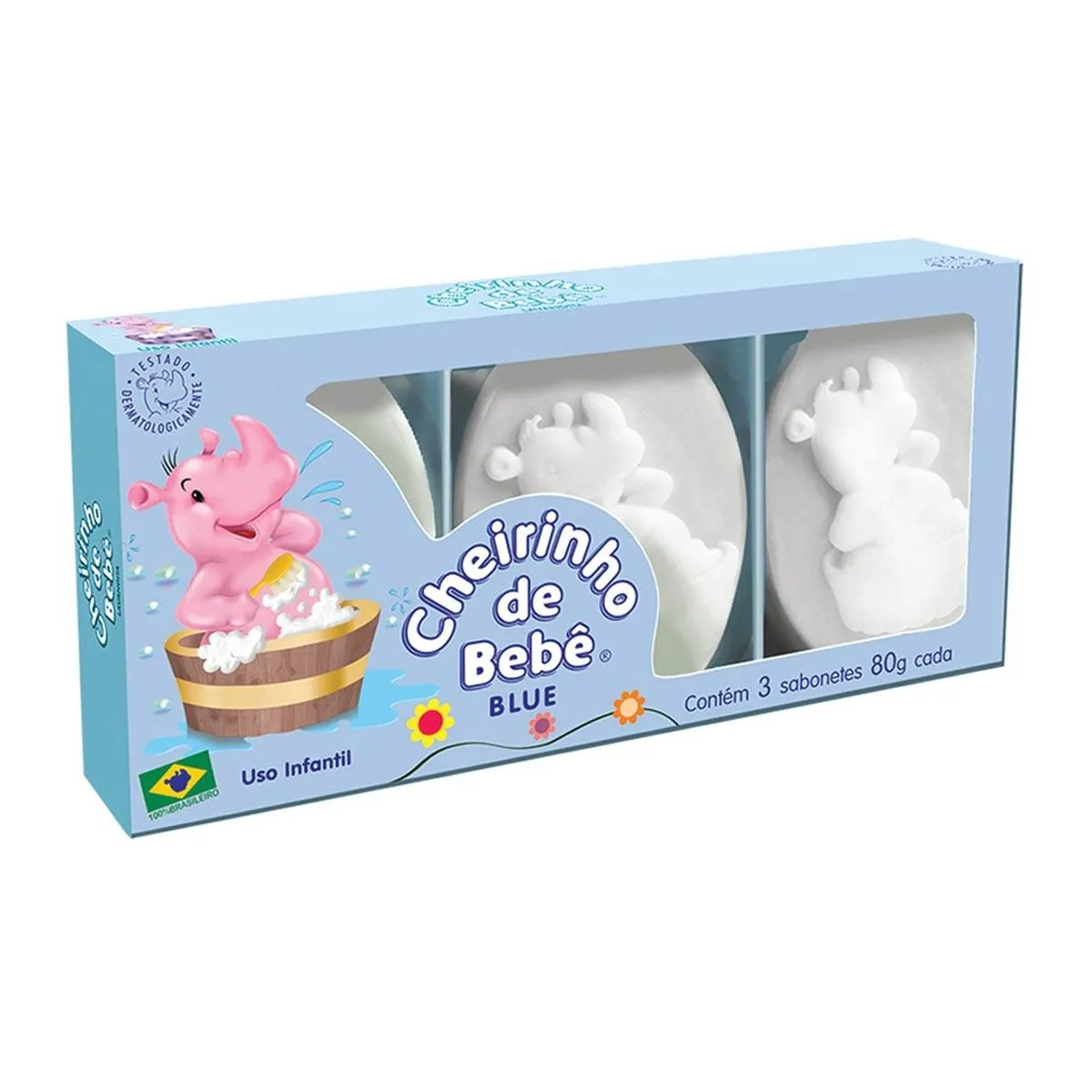 Sabonete Infantil Blue Com 3 Unidades 80G Cada Cheirinho de Bebê