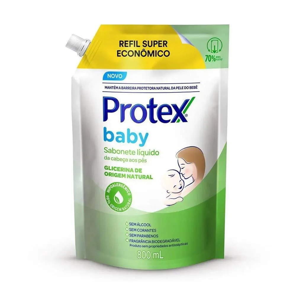 Sabonete Líquido Para Bebês Protex Baby Glicerina Natural 800ml