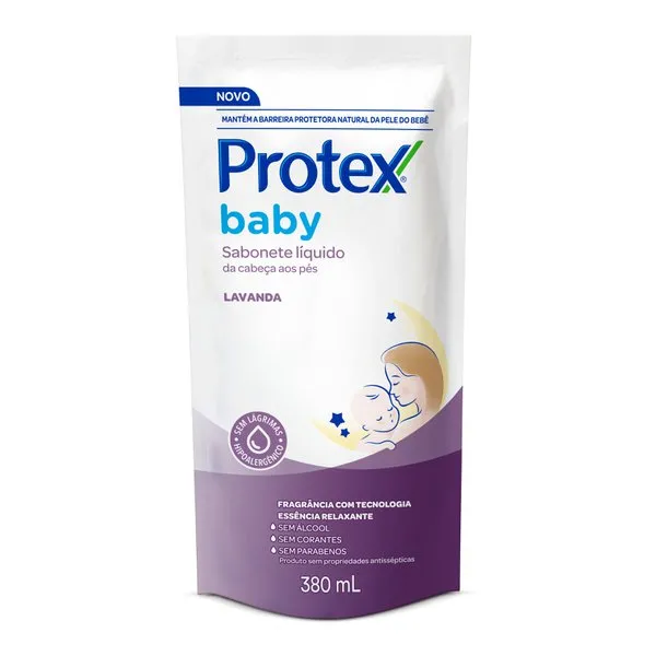 Sabonete Líquido Para Bebês Protex Baby Lavanda 380ml Refil