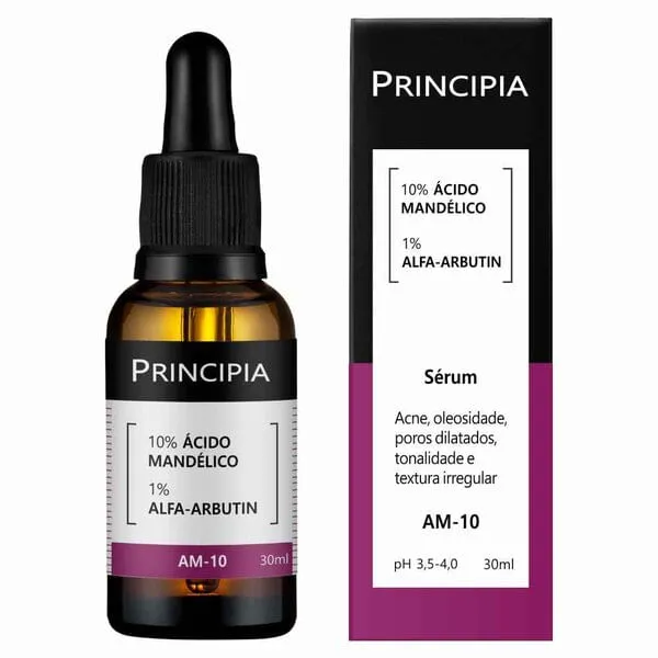 Sérum Facial Renovador Principia Skincare AM-10 Ácido Mandélico + Alfa-arbutin 30ml