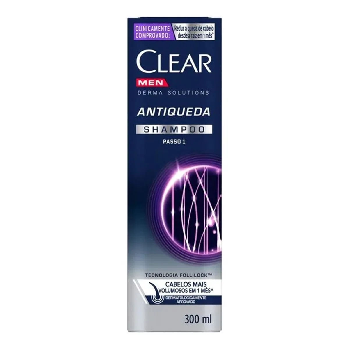 Shampoo Antiqueda Clear Men Derma Solutions Passo 1 Com 300ml