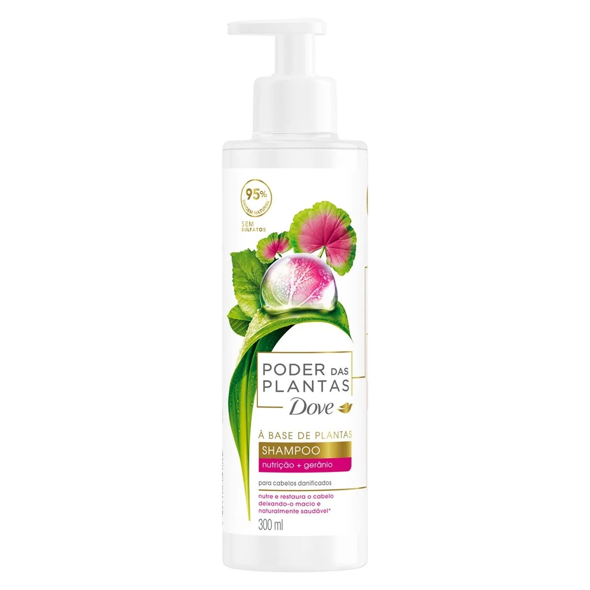 Shampoo Poder Das Plantas Nutrição Com Gerânio 300Ml Dove