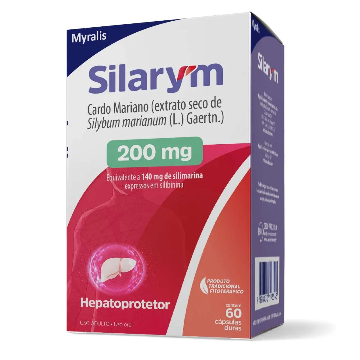 Silarym 200mg Com 60 Cápsulas Myralis