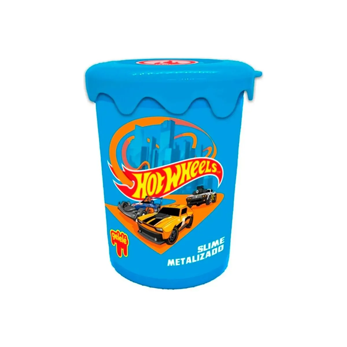 Slime Metalizado 180g Hot Wheels Gelelé Doce Brinquedo