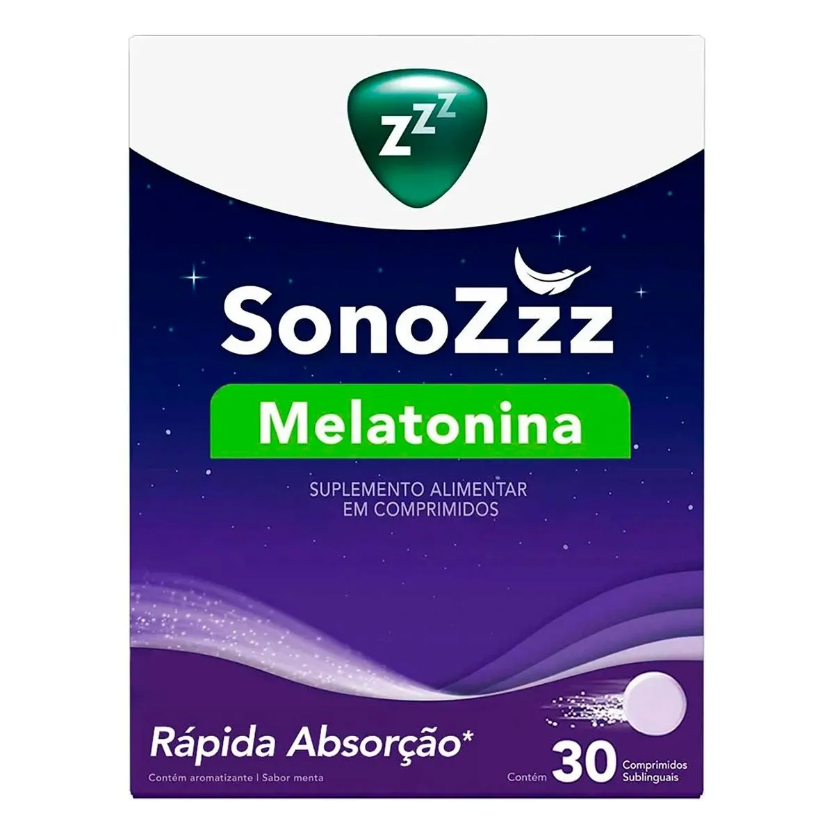 SonoZzz Melatonina Com 30 Comprimidos Sublinguais Sabor Menta