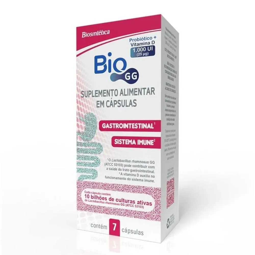 Suplemento Alimentar Bio GG Probiótico + Vitamina D 1 000UI 7 cápsulas