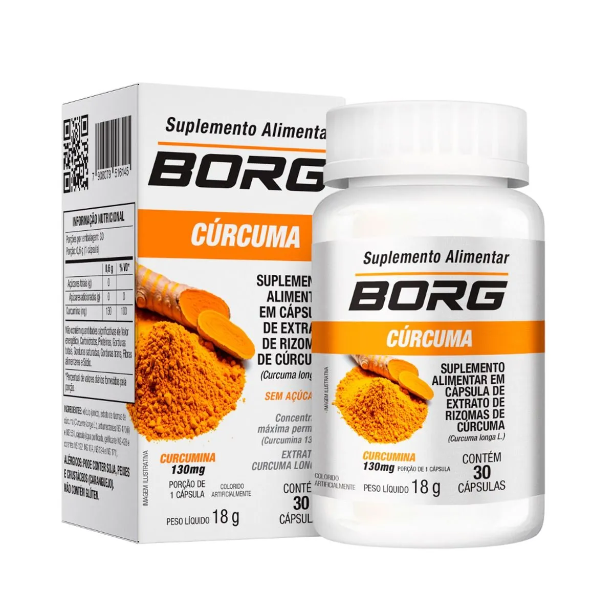 Suplemento Alimentar Borg Cúrcuma 30 Cápsulas Borg