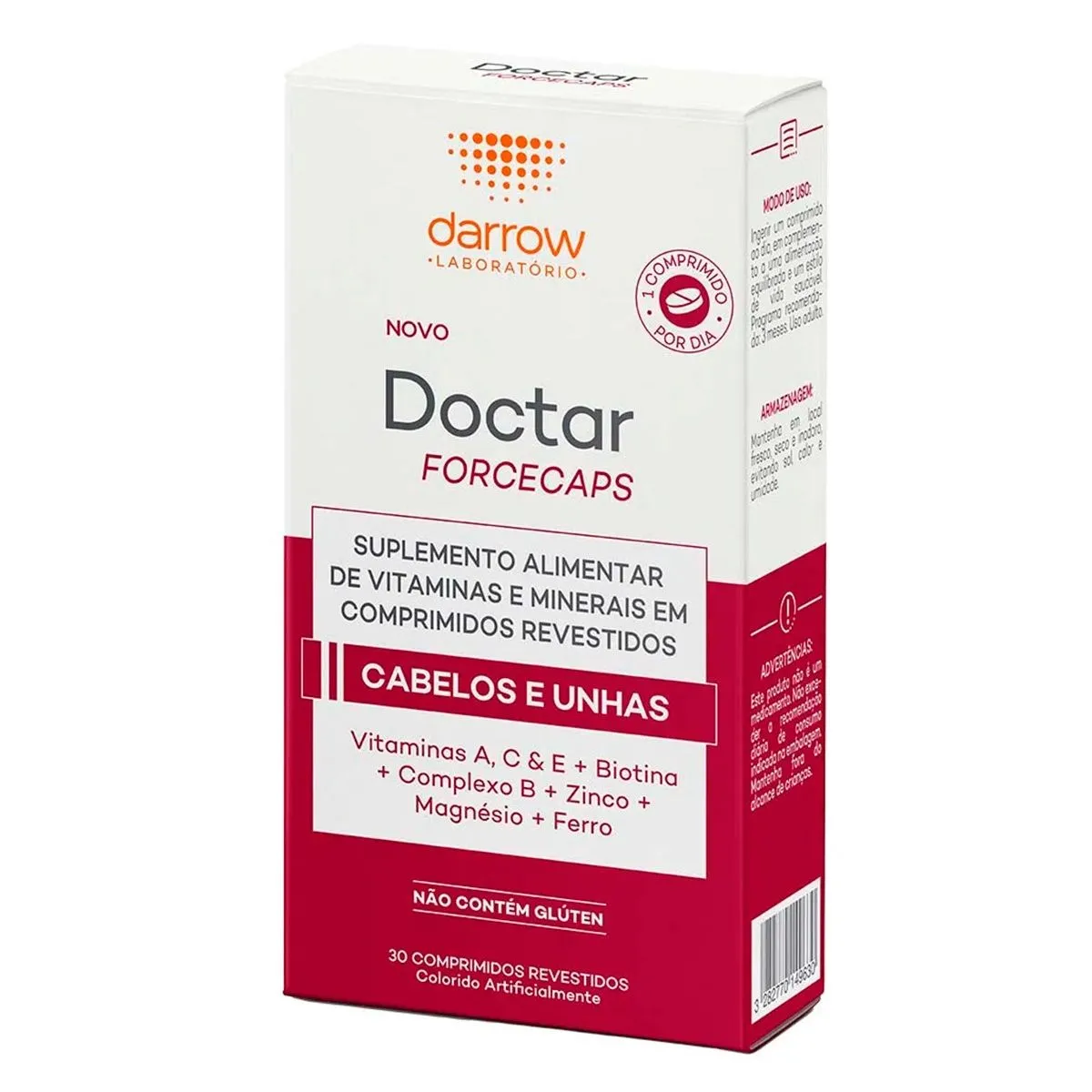 Suplemento Alimentar Doctar Forcecaps Cabelos e Unhas Com 30 Comprimidos Darrow