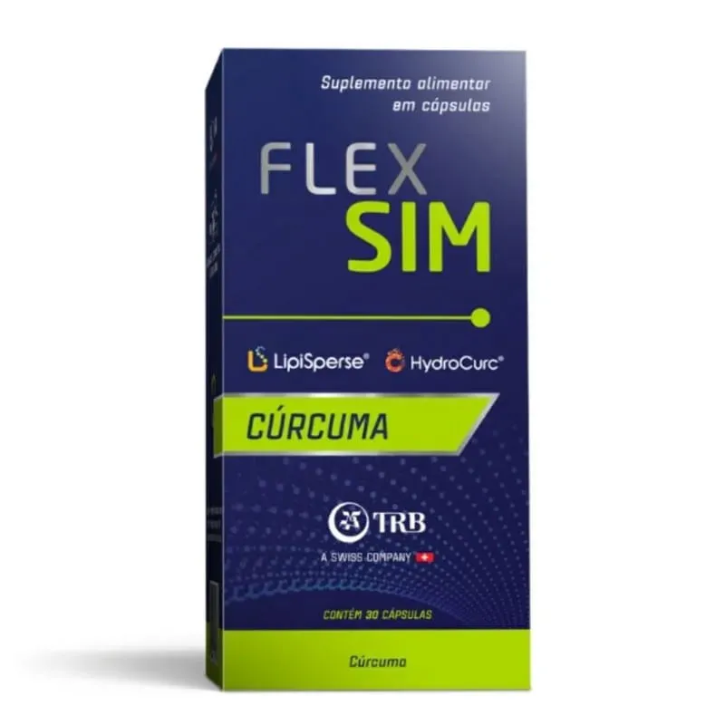 Suplemento Alimentar Flexsim Cúrcuma 30 Cápsulas
