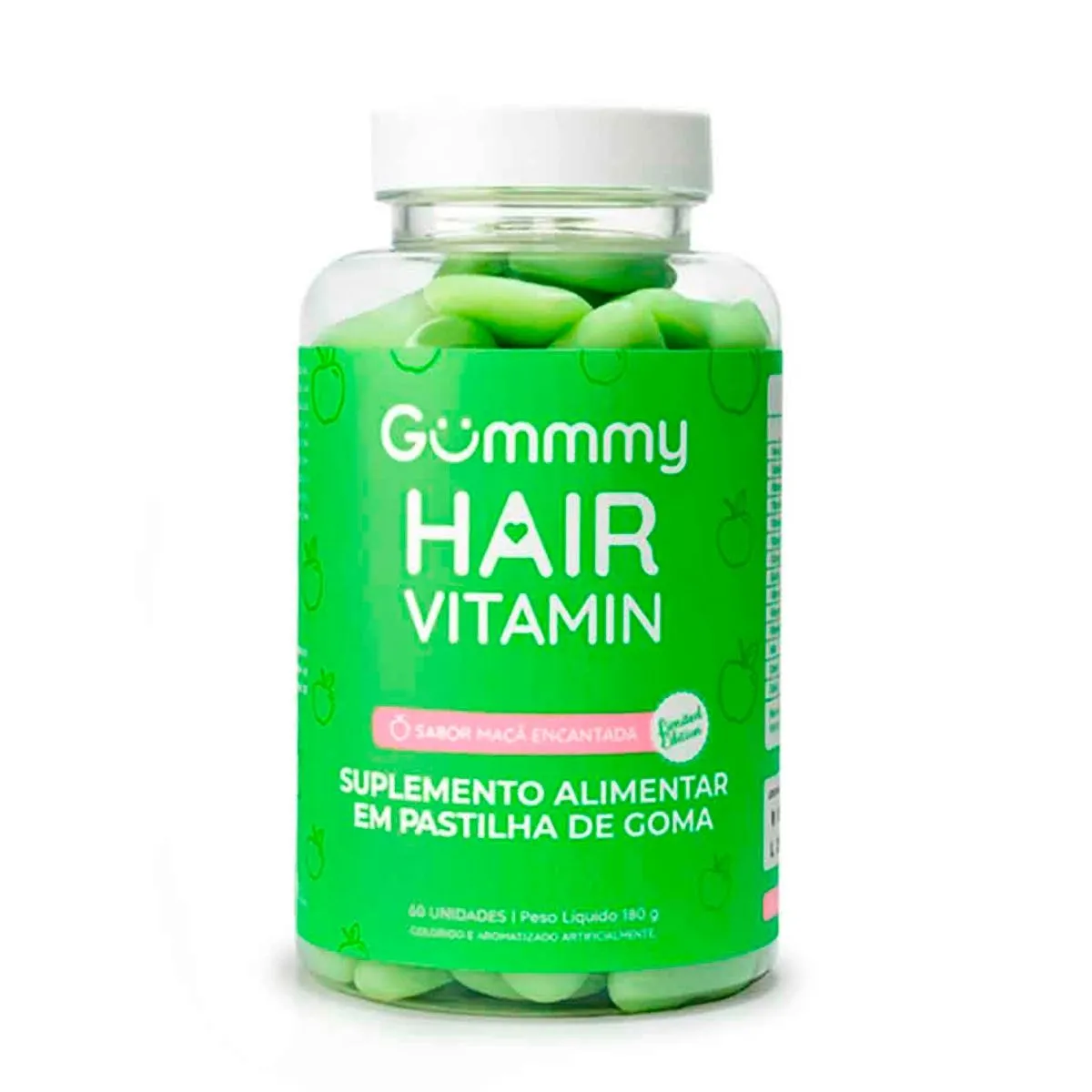 Suplemento Alimentar Gummmy Hair Vitamin Sabor Maçã Verde Com 60 Gomas