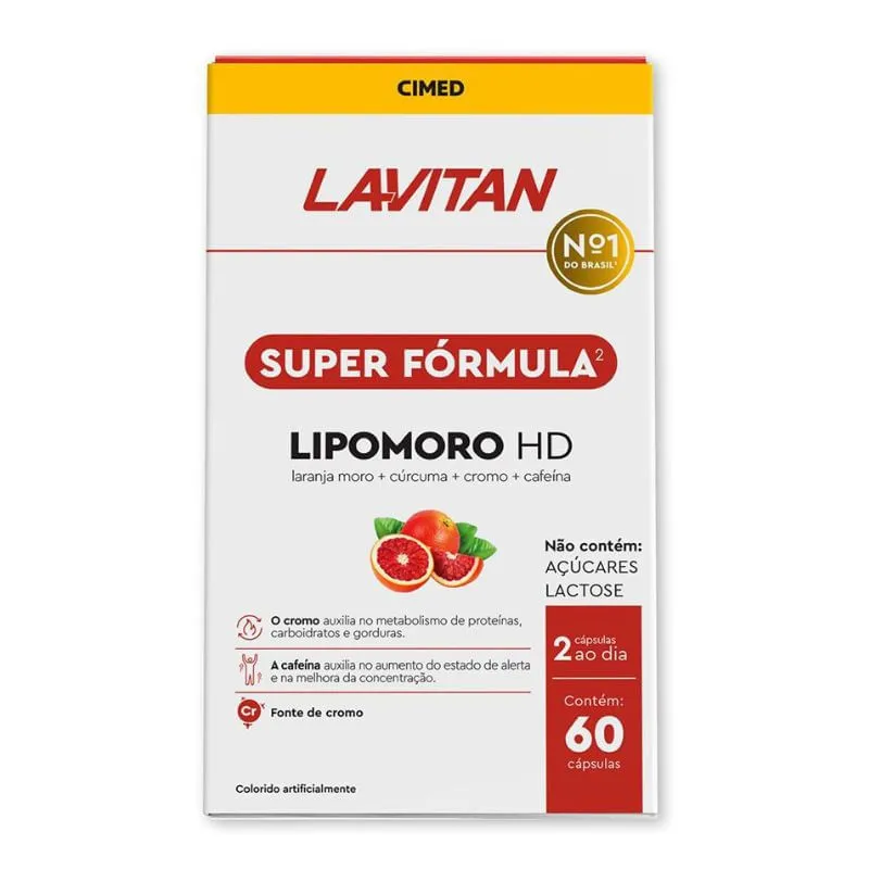 Suplemento Alimentar Lavitan Super Fórmula Lipomoro HD 60 Cápsulas Cimed