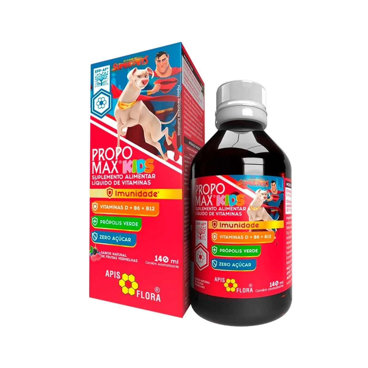 Suplemento Alimentar Líquido Infantil Propomax Kids Frutas Vermelhas Com 140Ml Apis Flora