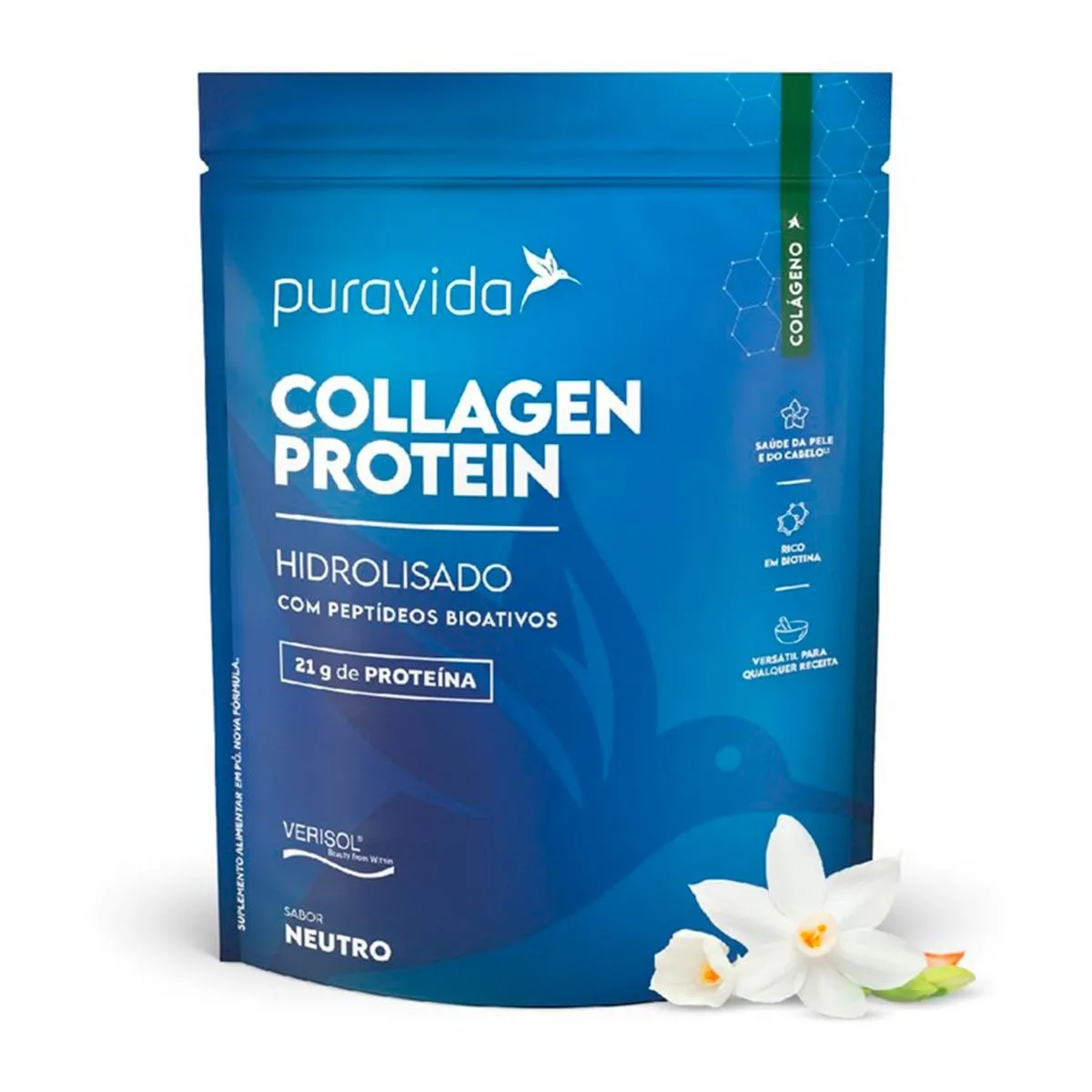 Suplemento Alimentar Puravida Collagen Protein Neutro 450g