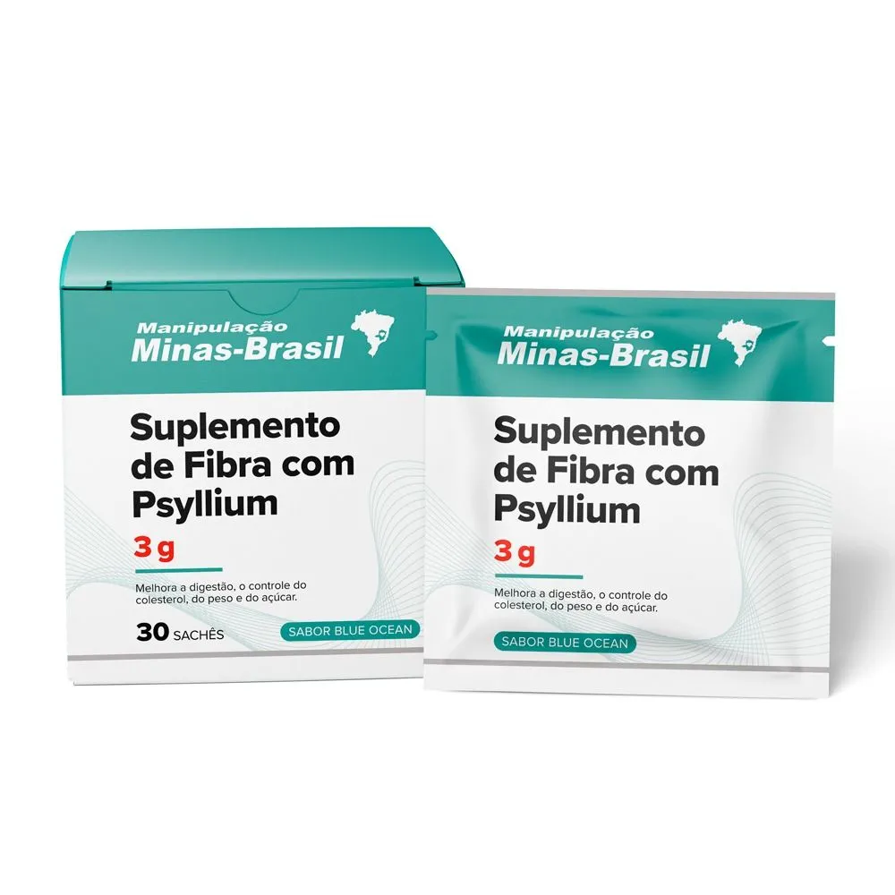 Suplemento De Fibra Com Psyllium 3G Sabor Blue Ocean 30 Sachês