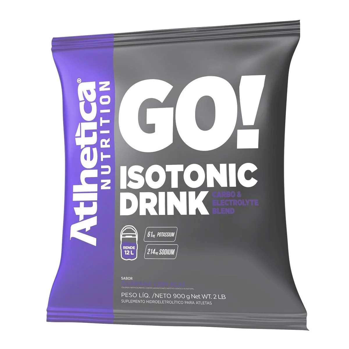 Suplemento Isotonic Drink Sabor Guarana Açai 900G Rende 12L Atlhetica Nutrition