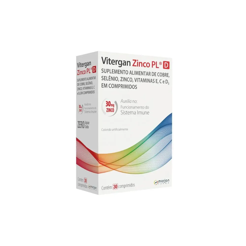Suplemento Vitamínico Vitergan Zinco PL D 30 Comprimidos Marjan