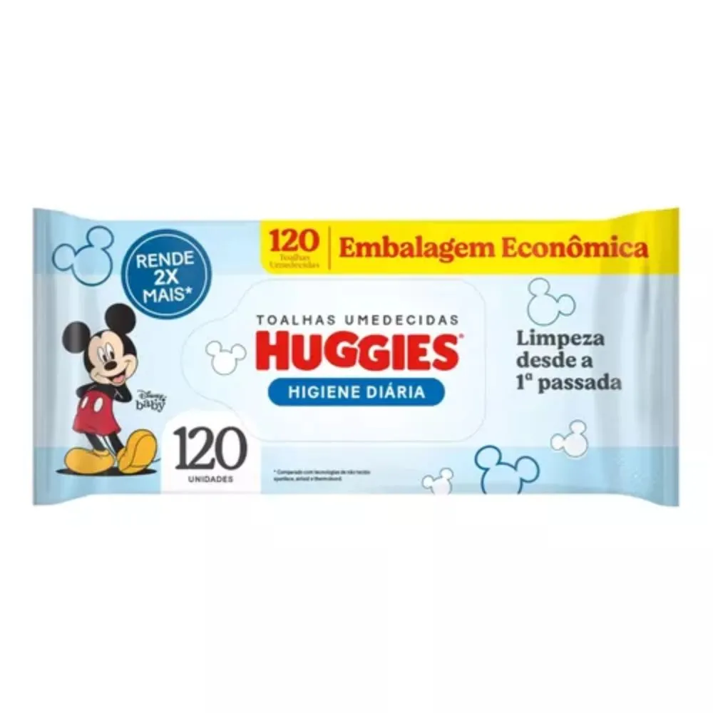 Toalhas Umedecidas Huggies Higiene Diária 120 Unidades