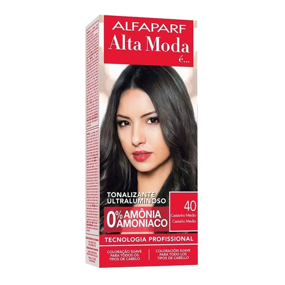 Tonalizante Ultraluminoso Alfaparf Alta Moda 40 Castanho Médio