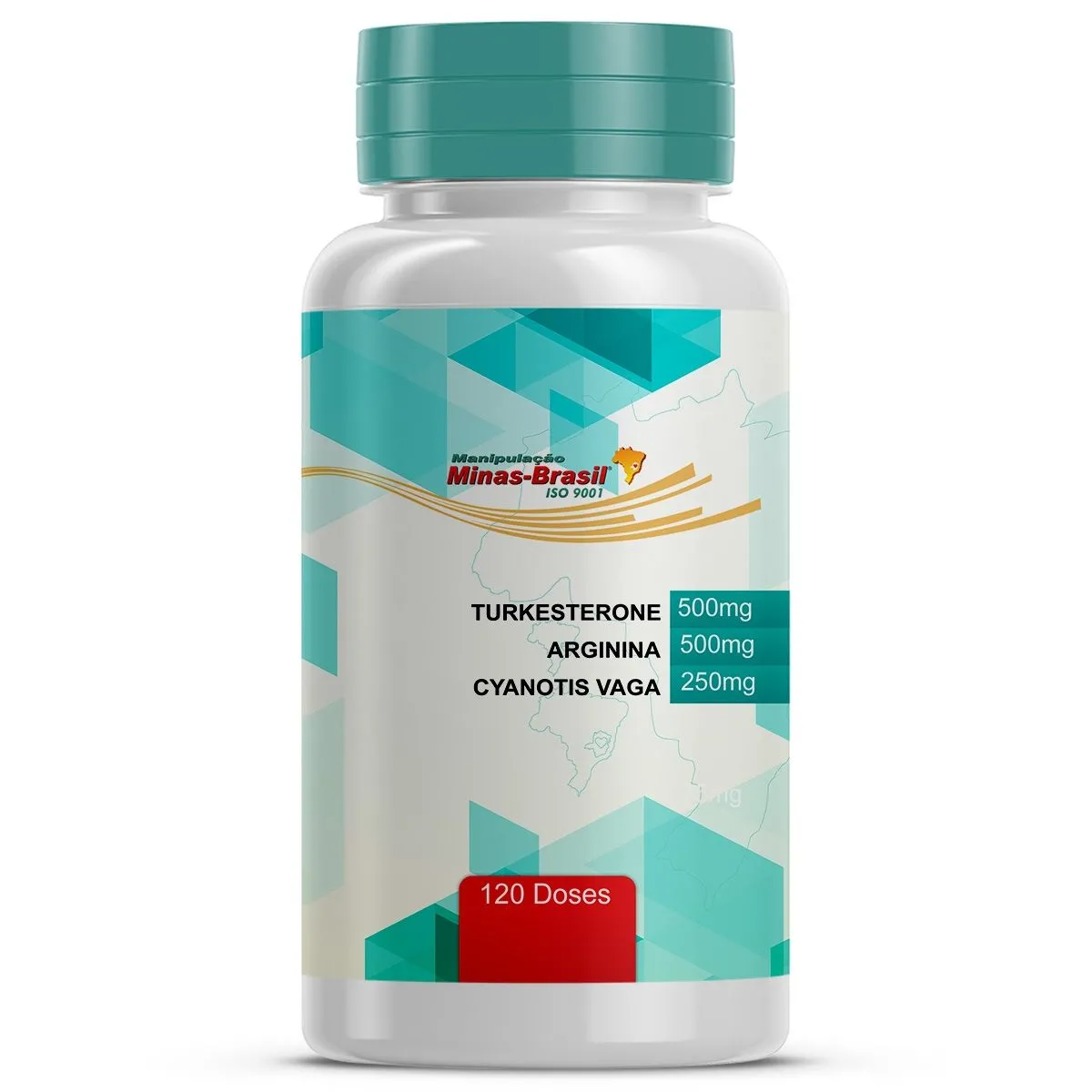 Turkesterone 500mg + Arginina 500mg + Cyanotis Vaga 250mg 120 Cápsulas