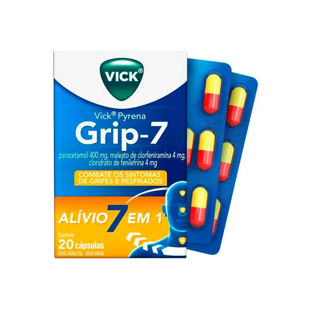 Vick Pyrena Grip-7 20 Cápsulas Vick