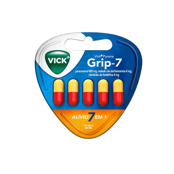 Vick Pyrena Grip-7 5 Cápsulas Duras