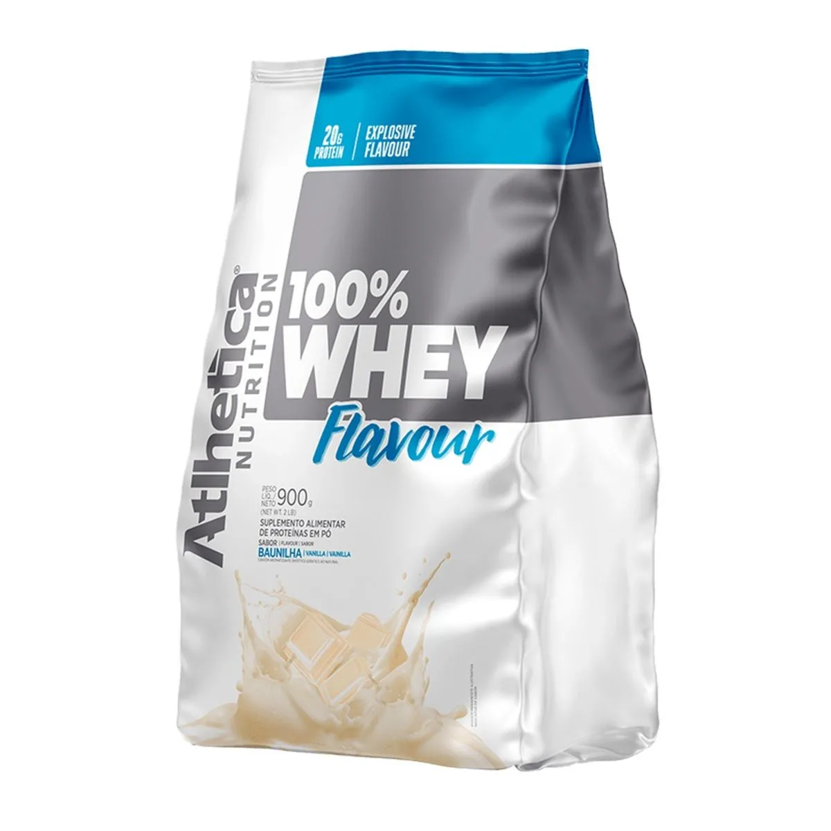 Whey 100% Flavour Baunilha Pacote 900G Atlhetica Nutrition