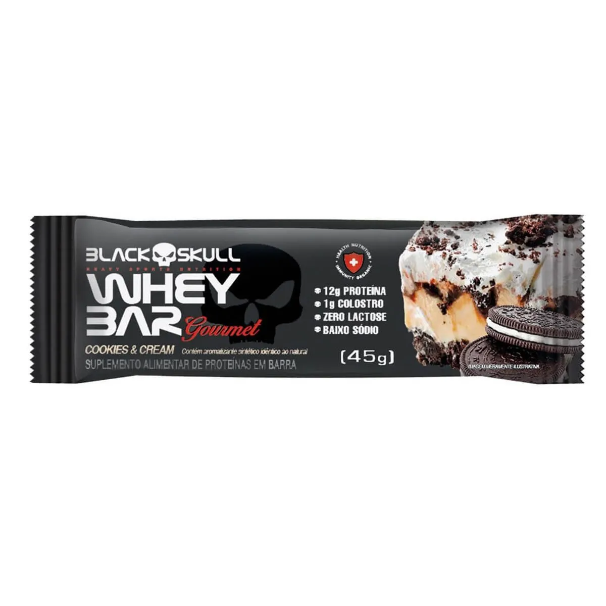 Whey Bar Gourmet Cookies Cream Black Skull 45g