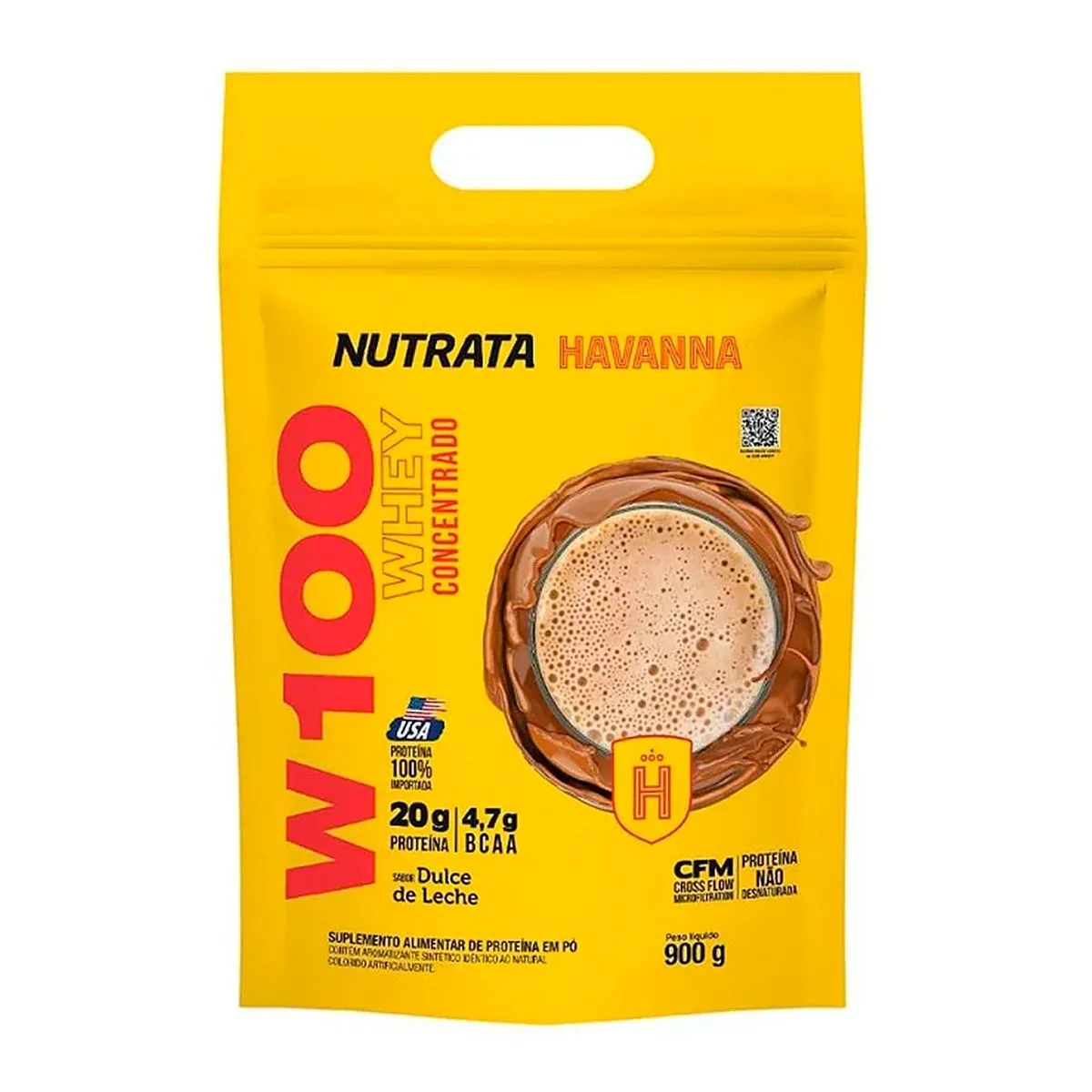 Whey Concentrado W100 Doce de Leite 900g Nutrata Havanna