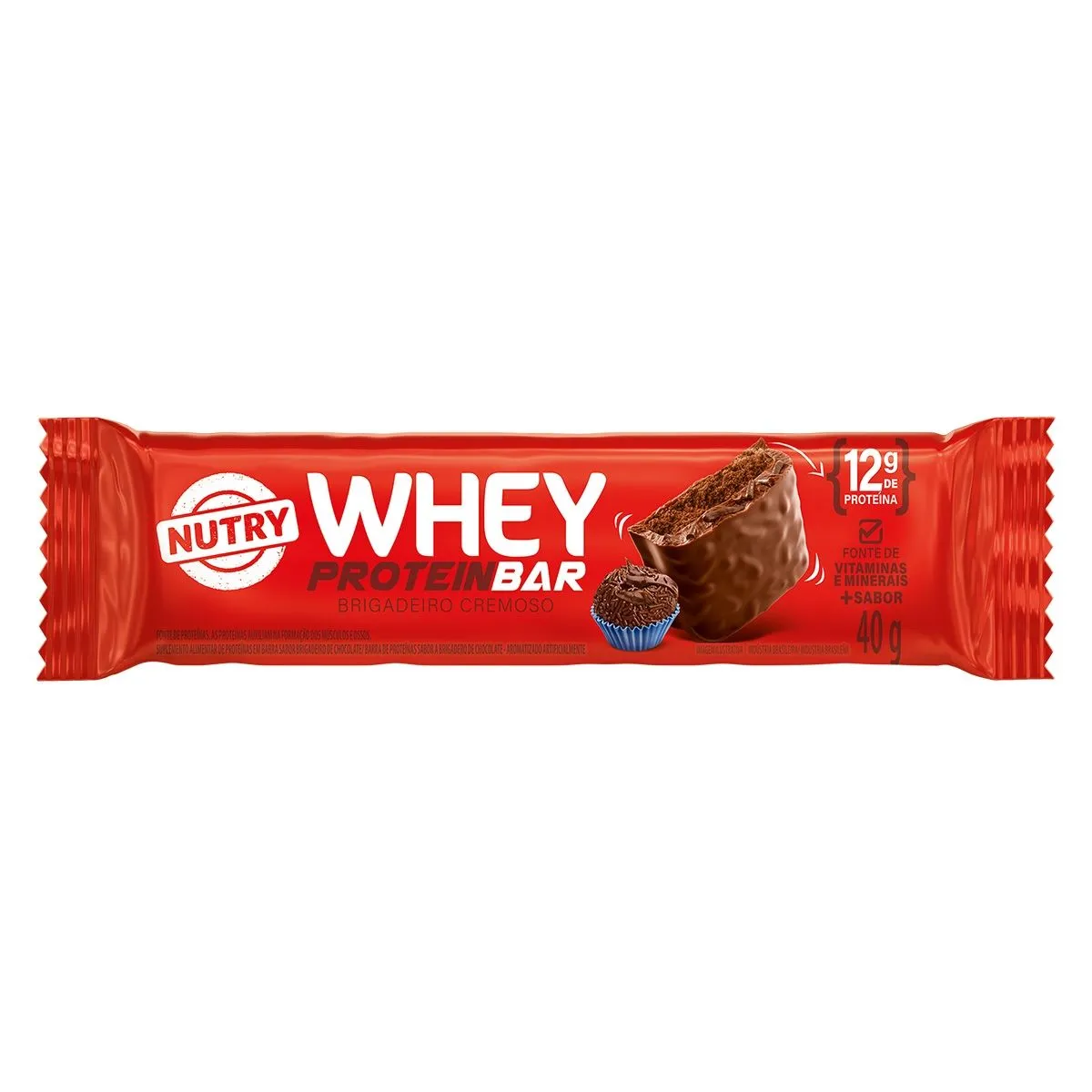Whey Protein Bar Sabor Brigadeiro Cremoso 40G Nutry