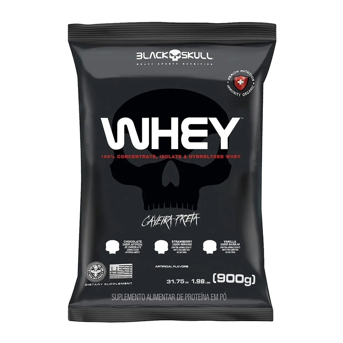 Whey Protein Baunilha Refil 900g Black Skull