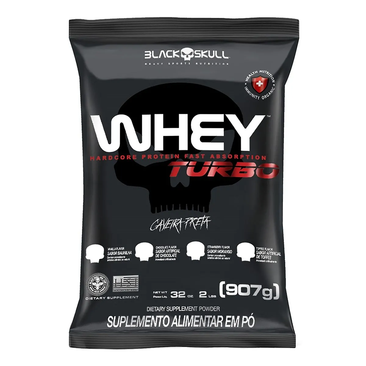 Whey Turbo Toffee 907g Refil Black Skull