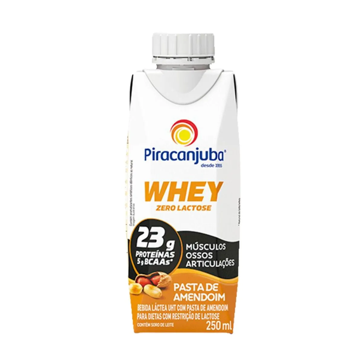 Whey Zero Lactose Sabor Pasta de Amendoim Piracanjuba 250ml