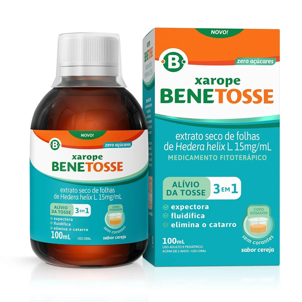 Xarope Benetosse Hedera Helix L. 15mg/ml Sabor Cereja Com 100ml